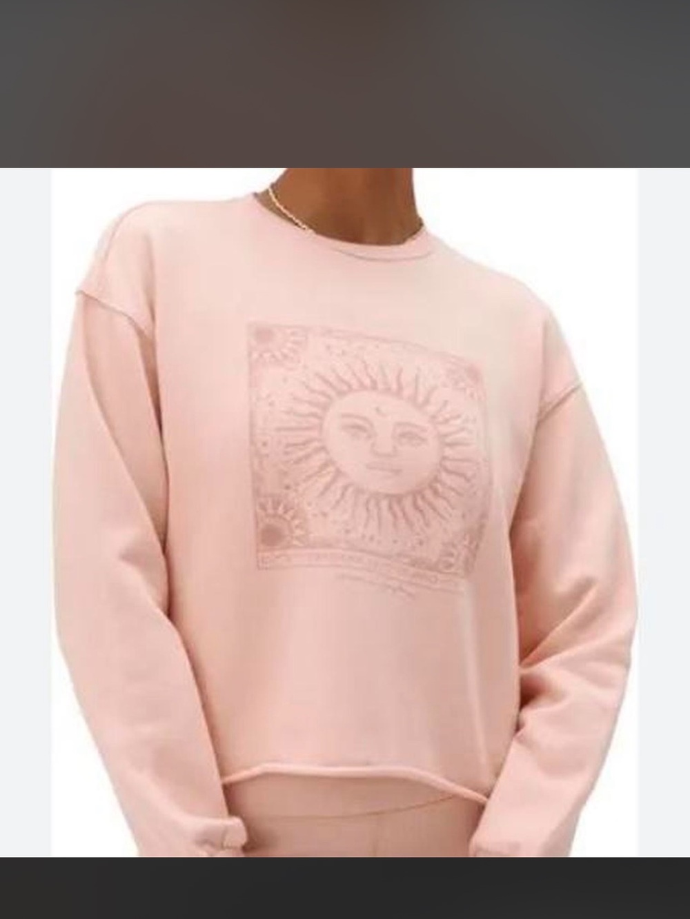 Spiritual Gangster Sun Motif Crewneck Sweatshirt - Blush Pink